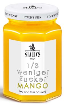 Fein passierter Mango Fruchtaufstrich mit 80% Frucht.