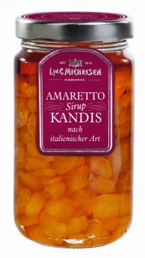 Kandiszucker in Amaretto-Sirup-Zubereitung