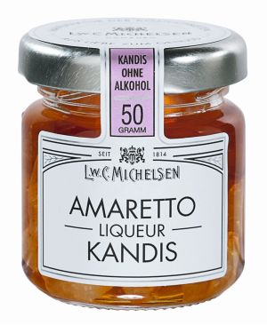 Weißer Kandis mit Amarettoaroma.