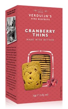 VERDUIJN'S - Cranberry Thins - Buttergebäck mit Cranberries 75g