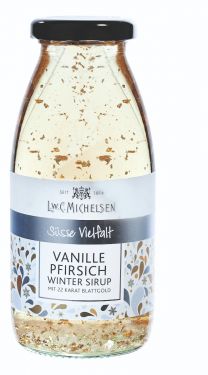 Vanille-, Pfirsichsirupzubereitung mit Blattgold