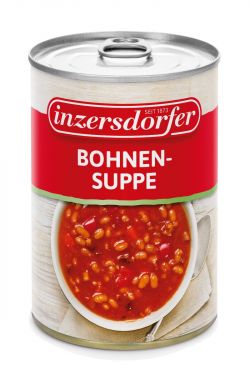 Herzhafte Suppe aus weißen Bohnen und Speck.