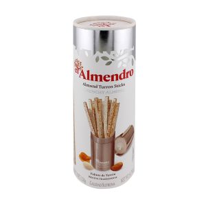 El Almendro – Turrón Sticks Crunchy Almond 136g - Dose - Weißer Nougat mit gerösteten Mandeln