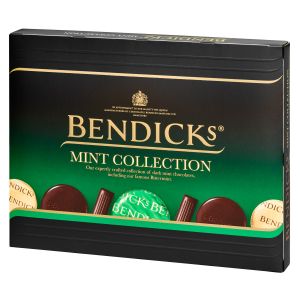 Pfefferminzpralinen Mischung bestehend aus: Victorian Mints, Dark English Mints, Bittermints und Chocolate Mint Crisps.