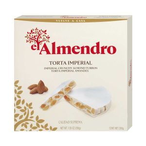 Klassischer weißer Nougat in Form einer runden Torte