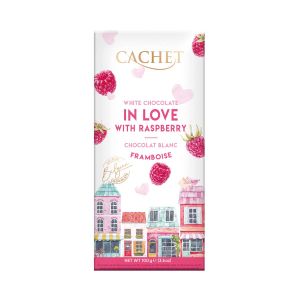 CACHET - Weiße Schokolade mit Himbeere 100g