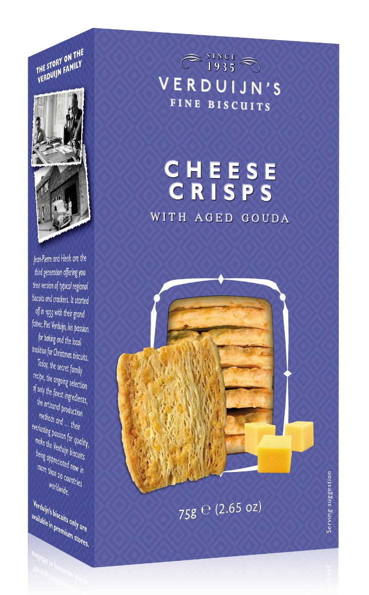 VERDUIJN'S - Crispy Käsegebäck - mit altem Gouda 75g VERDUIJN'S - Crispy Käsegebäck - mit altem Gouda 75g