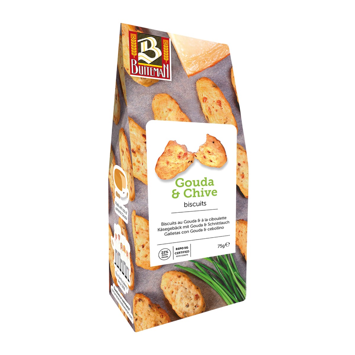 BUITEMAN - Gouda-Käse &amp; Schnittlauch Gebäck 75g