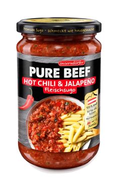 Das neue feurige Pure Beef Premium Sugo mit extra viel Rindfleisch, schmeckt wie hausgemacht!