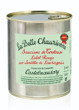 Würstchen Toulouser Art mit Linsen aus dem Lauraguais.