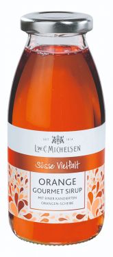 Orangen-Sirup-Zubereitung mit kandierter Orangenscheibe
