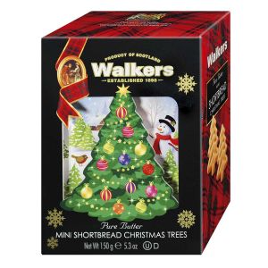 Geschenkkarton in 3D-Optik, gefüllt mit Mini Shortbread Trees.