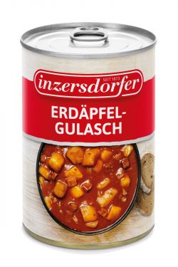 Zubereitet aus Erdäpfeln, Jausenwurst, Zwiebeln und Tomatenmark.