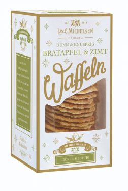 Knusprig gebackene Waffeln mit Canehl-Zimt verfeinert und einzigartigem Bratapfel-Aroma.