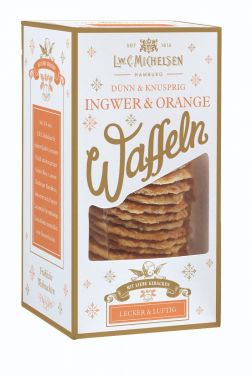 Fruchtig-würzig durch den Advent: knusprig gebackene Butterwaffeln mit feinen Ingwer- und Orangenzutaten.