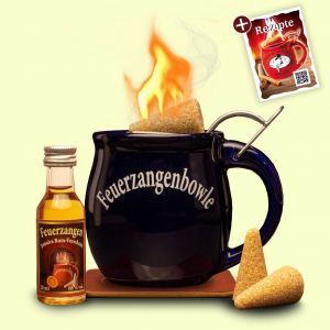Feuerzangentasse 1er-Set mit Rum Präsentbox Mitternachtsblau