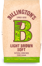 Billington's Light Brown Soft hat eine warme Honigfarbe und cremigen Toffee Geschmack. Ideal für Biskuit, Kekse und Butterscotch.