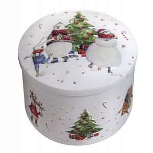 Cremiges Butterkaramell mit Vanillegeschmack in einer weihnachtlichen Geschenkdose.