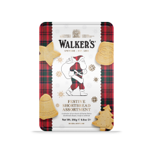 Walkers Shortbread – „Santa“ Festive Shapes 250g – Dose