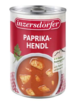 Saftige Hühnerstücke in aromatischer Paprikasauce mit Rahm verfeinert.