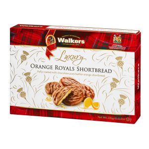 Luxuriöses Shortbread mit kandierter Orange, überzogen mit belgischer Vollmilchschokolade.
In einer hübschen Geschenkverpackung.